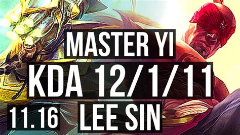 MASTER YI Vs LEE SIN JUNGLE 12 1 11 3 8M Mastery Legendary 900