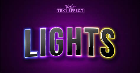 Lights Editable Text Effect Shiny Neon Light Text Style Graphics