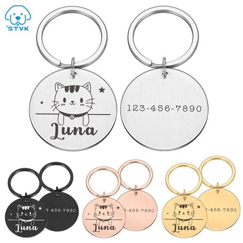 Etiquetas Personalizadas Con Grabado De Nombre De Gato Accesorios De