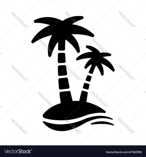 Palm tree beach vacation icon Royalty Free Vector Image