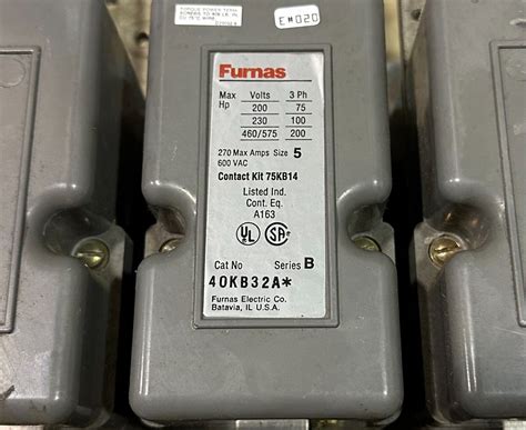 FURNAS 40KB32A B SIZE 5 CONTACTOR 270A 600VAC W D72069 45 COIL 160VA