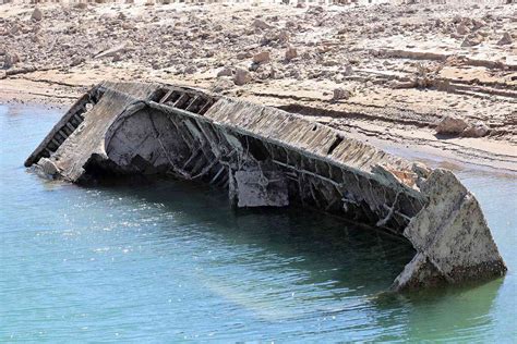 World War Ii Era Boat Exposed At Lake Mead As Water Levels Decline