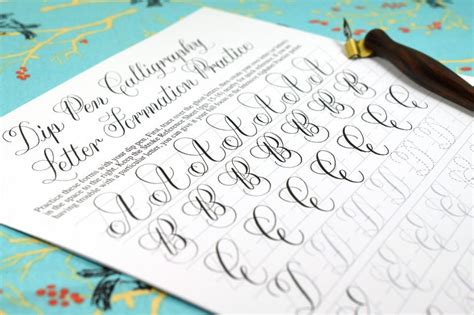 Printable Calligraphy Worksheet Set Janet Style Letter Worksheets