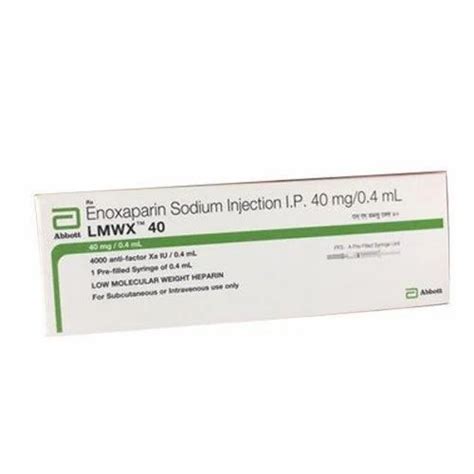 Lmwx 40 Enoxaparin Injection 40 Mg 0 4 Ml At 300 Piece Enoxaparin