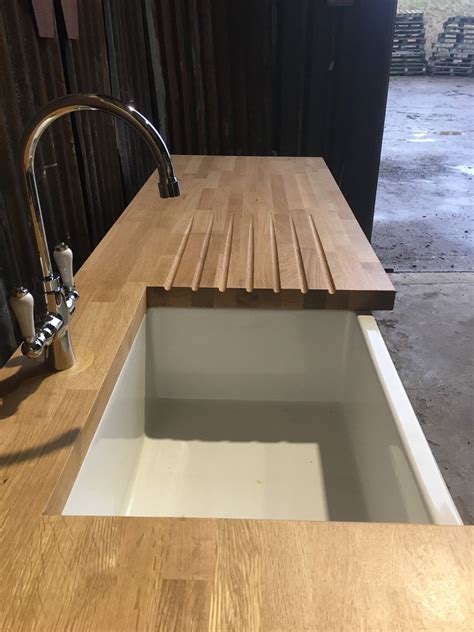 Freestanding Belfast Butler Sink Unit With Oak Top Handmade Rustic