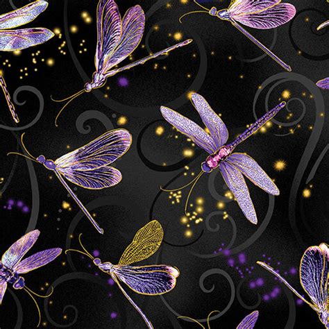 Dragonfly Dance Dancing Dragonflies Blackpurple By Kanvas Studio