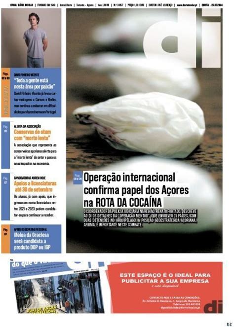 Capa Diário Insular 25 julho 2024 capasjornais pt