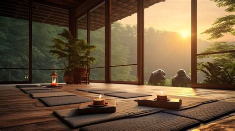 Premium AI Image | An image of a serene yoga and meditation space at ...