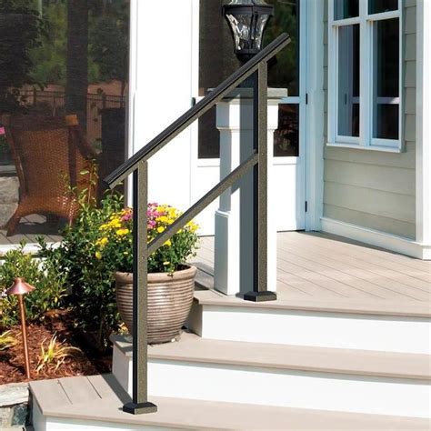 Freedom Heathrow 4-ft x 36-in Matte Black Aluminum Deck Handrail Kit ...