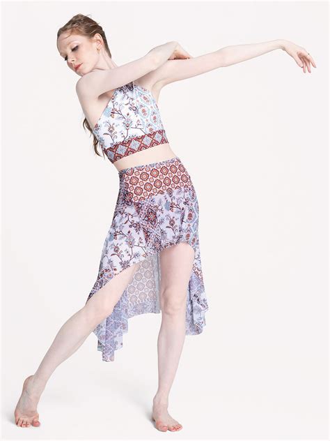 Short Dragonfly Skirt Patchwork Mesh Elevé Dancewear