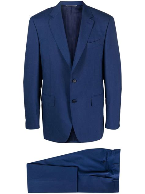 Buy Canali Single Breasted Wool Suit Blue At 20 Off Editorialist