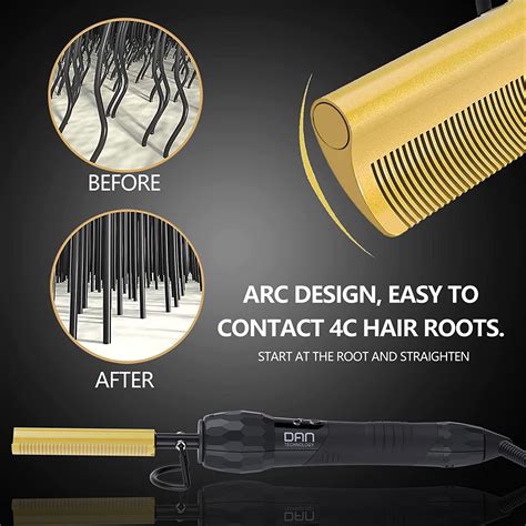 Dan Technology Hot Comb Hair Straightener Adjustable Temperatures Digital Display