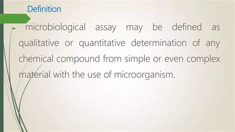 Microbiological Assay Principles And Methods Of Different