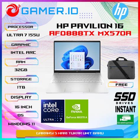 Promo HP PAVILION 16 TOUCH ULTRA 7 155U MX570A 4GB 32GB 1TB SSD W11