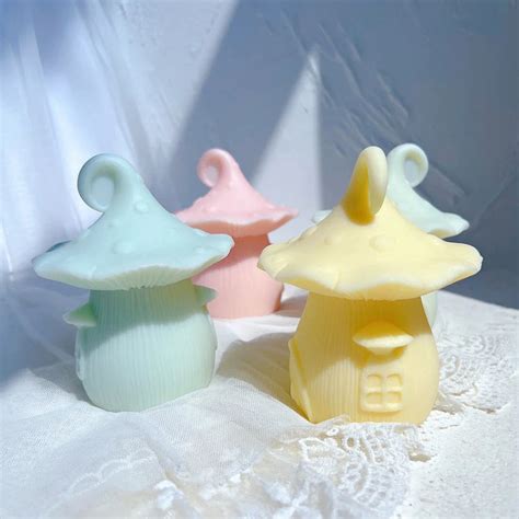 Fairy Tale Mushroom House Candles Silicone Mold