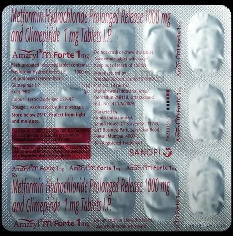 Amaryl M Forte 1mg Tablet At Rs 750stripe In Surat Id 2851930827630