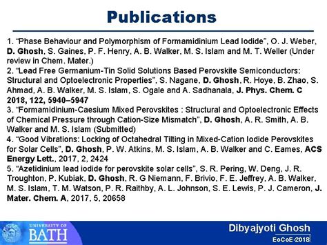 Dibyajyoti Ghosh University Of Bath Perovskite Materials For