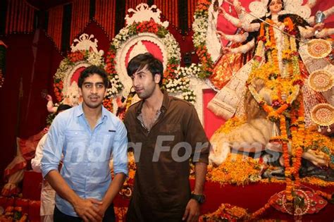 Ayan Mukerji and Ranbir Kapoor visit The North Bombay Sarbajanin Durga ...