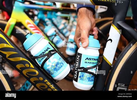 Drinking Bottles On The Bicycle Of British Mark Cavendish Of Astana