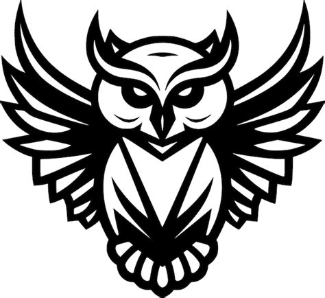 Premium Vector Owl Black And White Vector Illustration