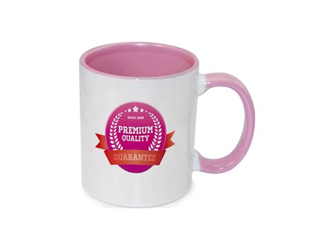 Sublimation 11oz Inner Rim Color Mug Pink BestSub Sublimation