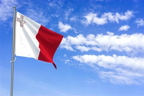 Premium Photo Republic Of Malta Flags Over Blue Sky Background D