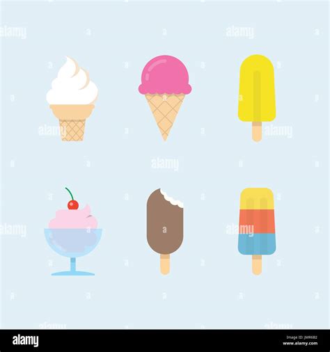 Conjunto De Iconos De Helado Vector Conos De Hielo Paletas Y Bolas De