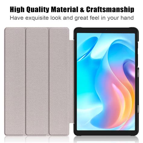 For Realme Pad Mini 8 7 3 Folding Magnetic Buckle Coloured Drawing Leather Tablet Case Milky