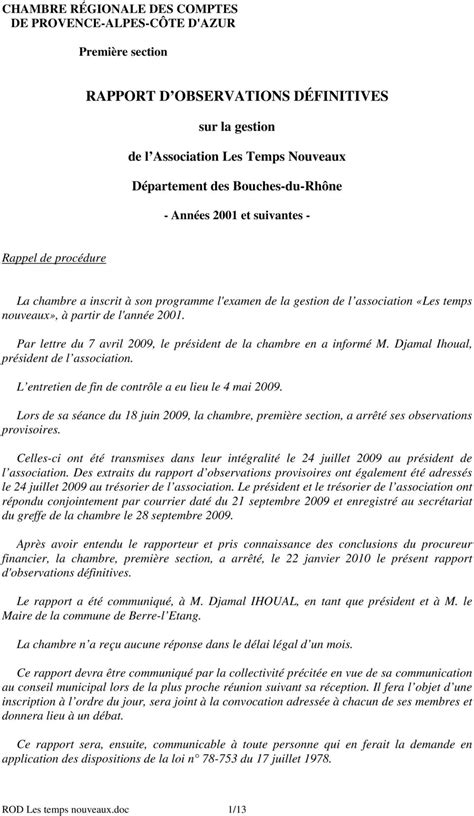 Rapport D Observations D Finitives Pdf T L Chargement Gratuit