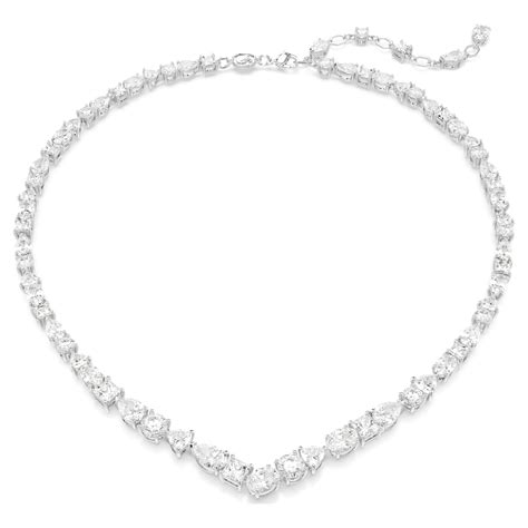 Mesmera Necklace Mixed Cuts White Rhodium Plated Swarovski