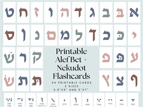 Printable Alef Beis Flash Cards Jewish Flashcards For Kids Alef Bet