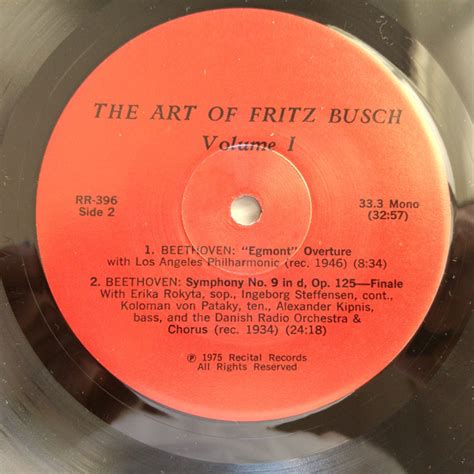 Historic Broadcast Performances By Fritz Busch Beethoven By Ludwig