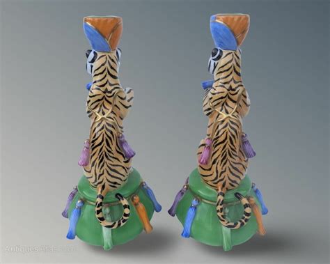 Antiques Atlas Pair Of Lyn Chase Tiger Raj Candlesticks As623a3564