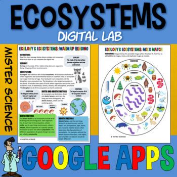 ECOLOGY ECOSYSTEMS Google Classroom Apps Digital Stations Lab Jr High