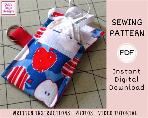 Keychain Pouch Pdf Sewing Pattern Instant Digital Download Etsy