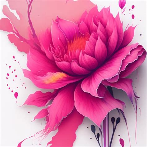 Premium Ai Image Abstract Double Exposure Watercolor Flower Digital