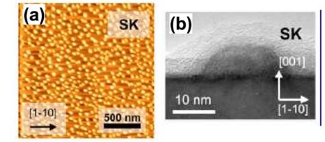 5 A AFM And B Cross Section TEM Scans Of The GaSb GaAs Quantum