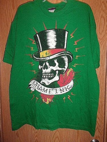 Miami Ink Green Graphic Skull N Top Hat Xl T Shirt Ebay