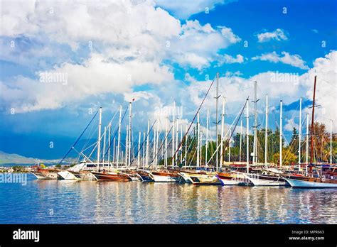 Yachts In Fethiye Turkey Stock Photo Alamy