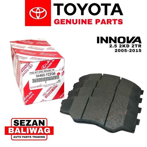 Original Toyota Front Brake Pad Set Innova Hilux X