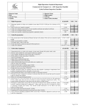 Fillable Online Cabin Enroute Inspection Checklist Fax Email Print