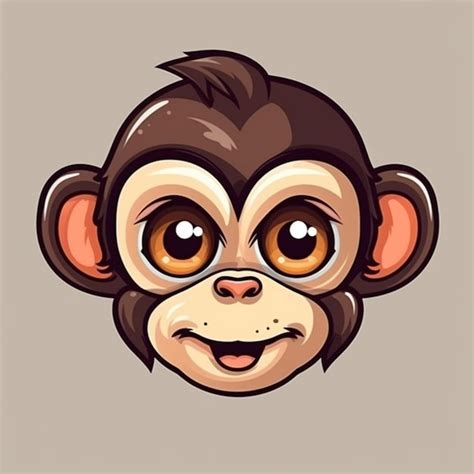 Premium AI Image | Monkey Face Clipart