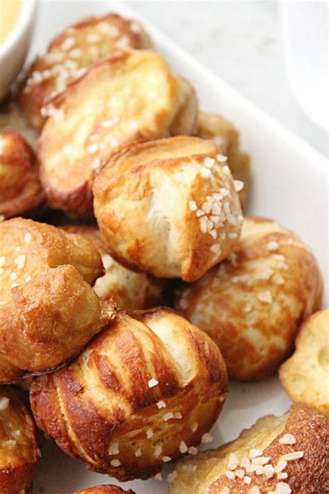 Soft Pretzel Bites With Cheddar Cheese Dip Recipe Pretzel Bites