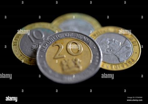 A Selection Of Kenyan Shilling Coins The Currency Of Kenya Stock Photo