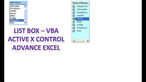 Excel Programming Activex Controls List Box Youtube