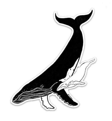 Humpback Whale Vinyl Sticker Ocean Art Mama And Baby Mammal Sticker