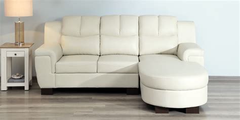 Buy Agropoli Leatherette LHS Sectional Sofa 2 Lounger In Light