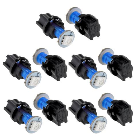 10 X T5 PC74 Twist Socket Instrument Panel Cluster Blue Dash Led Light