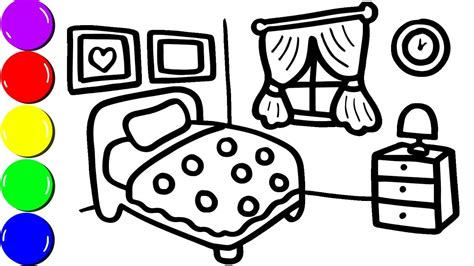 Bedroom Coloring Pages Printable Kidsworksheetfun