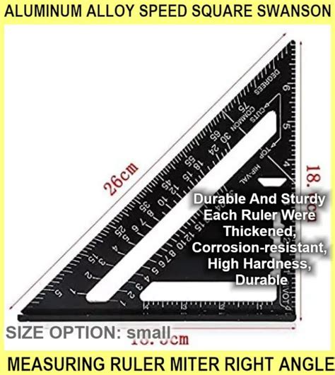 Aluminum Alloy Speed Square Swanson Measuring Ruler Miter Right Angle